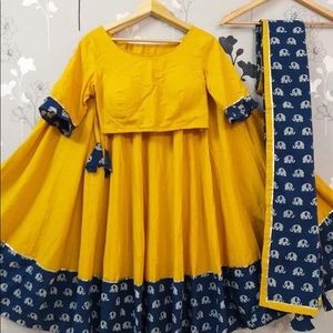 All occasion yellow and blue lehenga choli